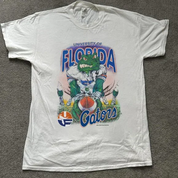 80s カナダ製 FLORIDA GATORS フットボール Tシャツ L 白 Shirts | Rare Vintage University Of Florida Gators Shirt